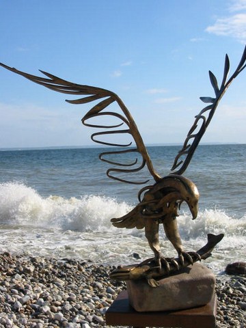 aigle sur océan